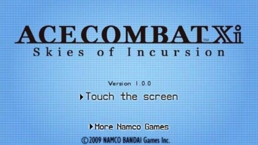 Ace Combat Xi: Skies of Incursion titlescreen