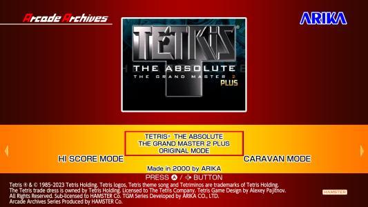 Arcade Archives - Tetris The Absolute The Grand Master 2 titlescreen