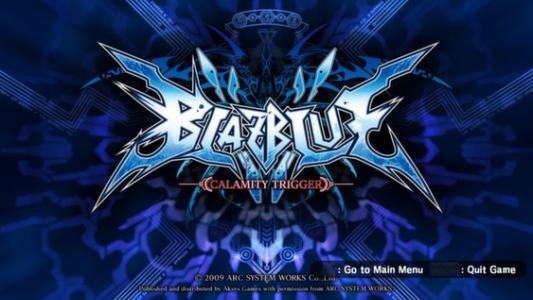 BlazBlue: Calamity Trigger titlescreen