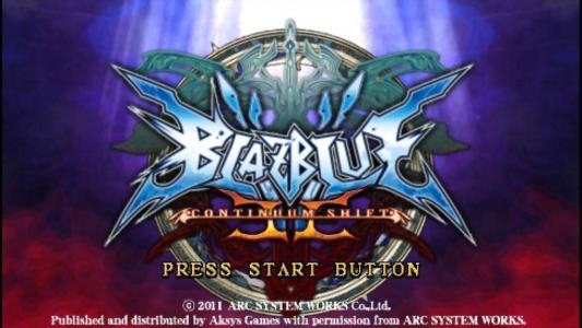 BlazBlue: Continuum Shift II titlescreen