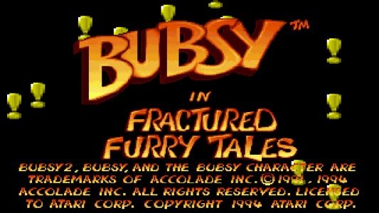 Bubsy in Fractured Furry Tales titlescreen