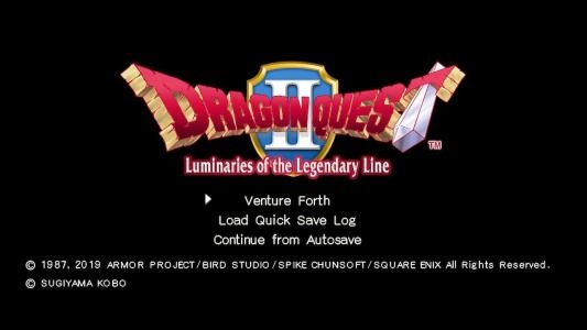 Dragon Quest II: Luminaries of the Legendary Line titlescreen