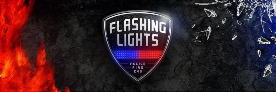 Flashing Lights - POLICE FIRE EMS banner