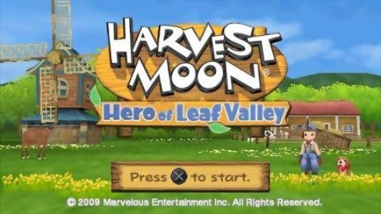 Harvest Moon: Hero of Leaf Valley titlescreen