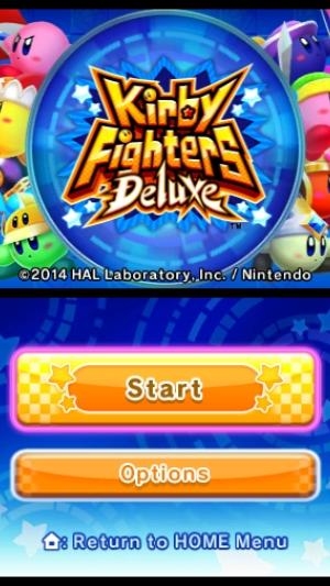 Kirby Fighters Deluxe titlescreen