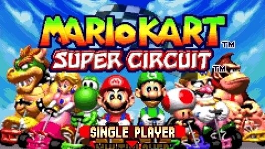 Mario Kart: Super Circuit titlescreen