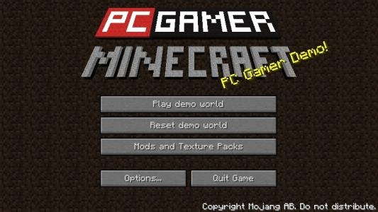 Minecraft PC Gamer Demo [June 2011] titlescreen