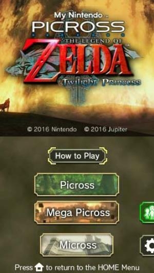 My Nintendo Picross: The Legend of Zelda: Twilight Princess titlescreen