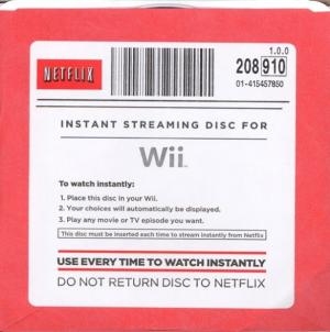 Netflix Instant Streaming Disc for Wii