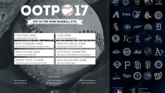 Out of the Park Baseball 17 titlescreen