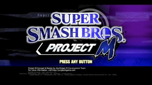 Project M & Knuckles titlescreen