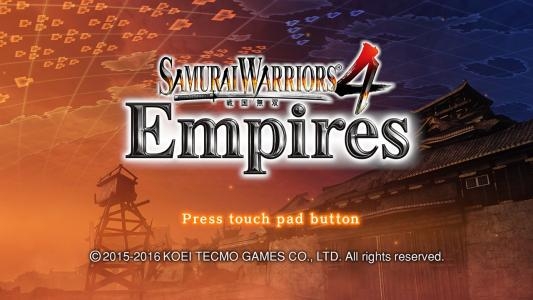 Samurai Warriors 4: Empires titlescreen