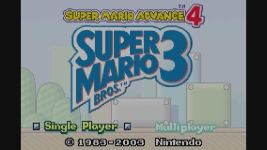 Super Mario Advance 4: Super Mario Bros. 3 titlescreen