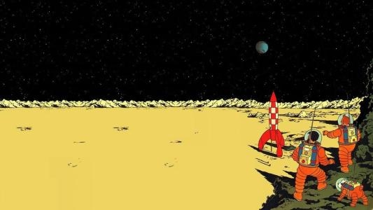 Tintin On The Moon banner