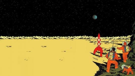 Tintin on the Moon fanart