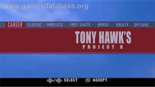 Tony Hawk Project 8 titlescreen